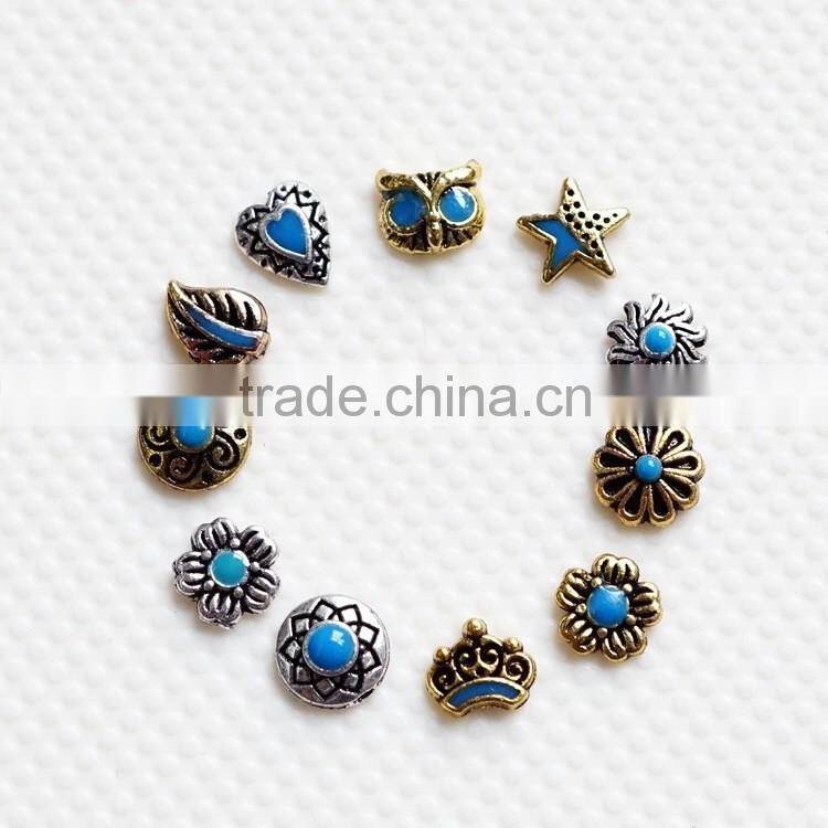 2016 New Arrival Wholesale Punk style 3D Alloy Metal Nail Art Decoration Stickers Metallic Stud Rivet For False Finger Tips