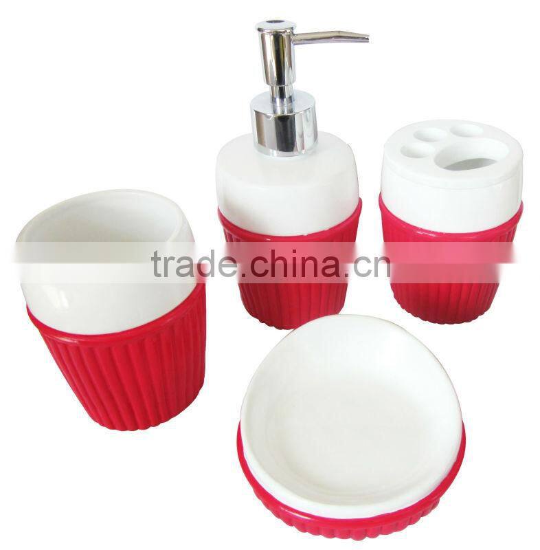 Luxury Furnishings 4pcs grey ceramic bath gift set