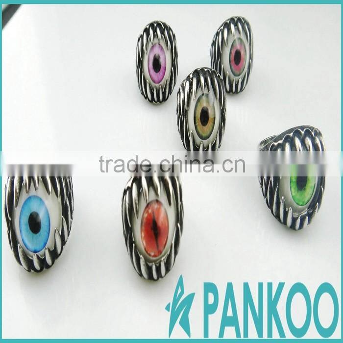 wholesale fashion eyes serise of silver and titanium and alloy classic retro punk ring