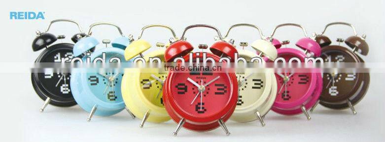 2013 new products metal desk/table twin bell /double bell alarm clock for promotion/retail