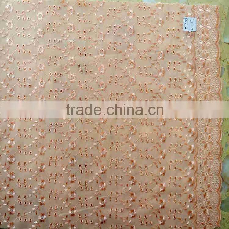 QINGDAO DAIFEI HOT T/C COLOR EMBROIDERY FABRICS 42/43