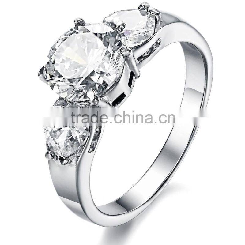 China Wholesale Diamond Design Silver Wedding Ring Set