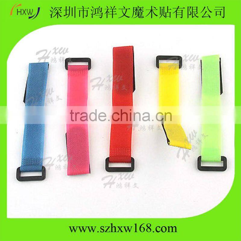 Adjustable nylon wiring accessories hook and loop belt buckle