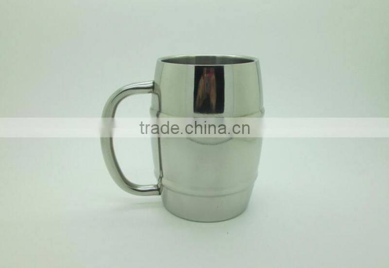 2014 Hot selling with rollings eco-friendly FDA LFGB double layer stainless steel coffee mug cup tumbler