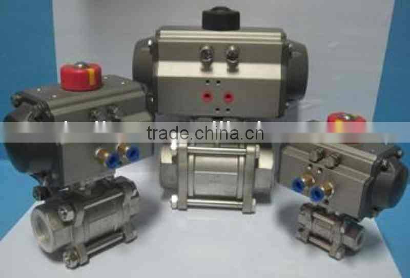 Pneumatic 3 pieces Ball Valve,Thread pneumatic ball valve
