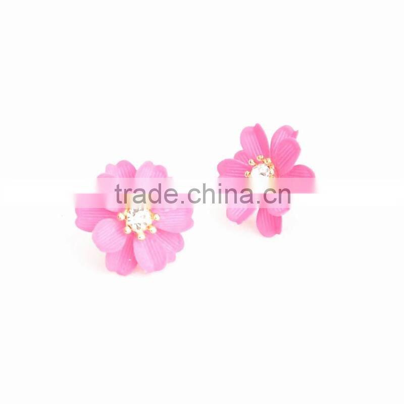 Sweetheart Big Faux Flower Earrings Anti Allergic Stud Earring For Women
