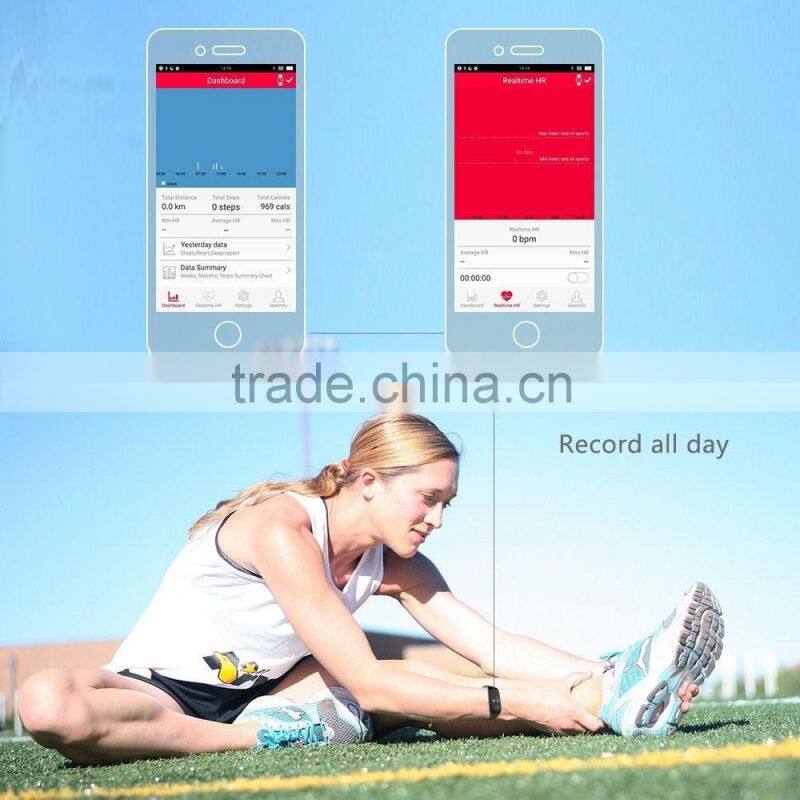 Fitness tracker smartband waterproof bracelet with heart rate monitor