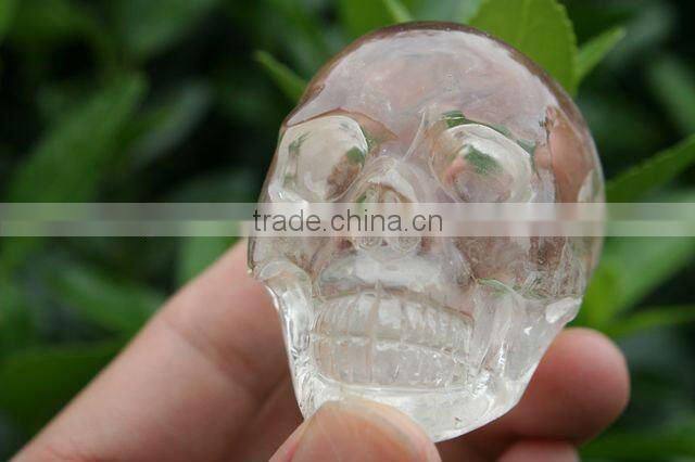Natural Rock Clear Quartz Crystal Skull