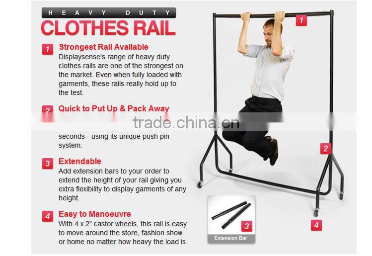 2015 fashion Heavy Duty Clothes Rail / Hanging Garment Rails - Flat Pack
