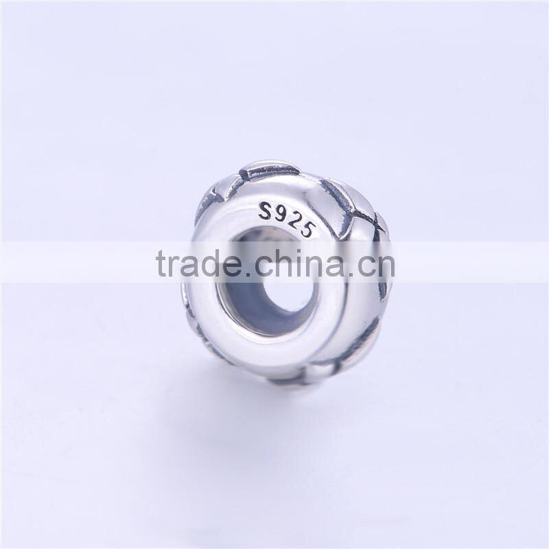 STY004 Silver Clip On Lock Stopper Beads Fit Snake Charm Bracelet