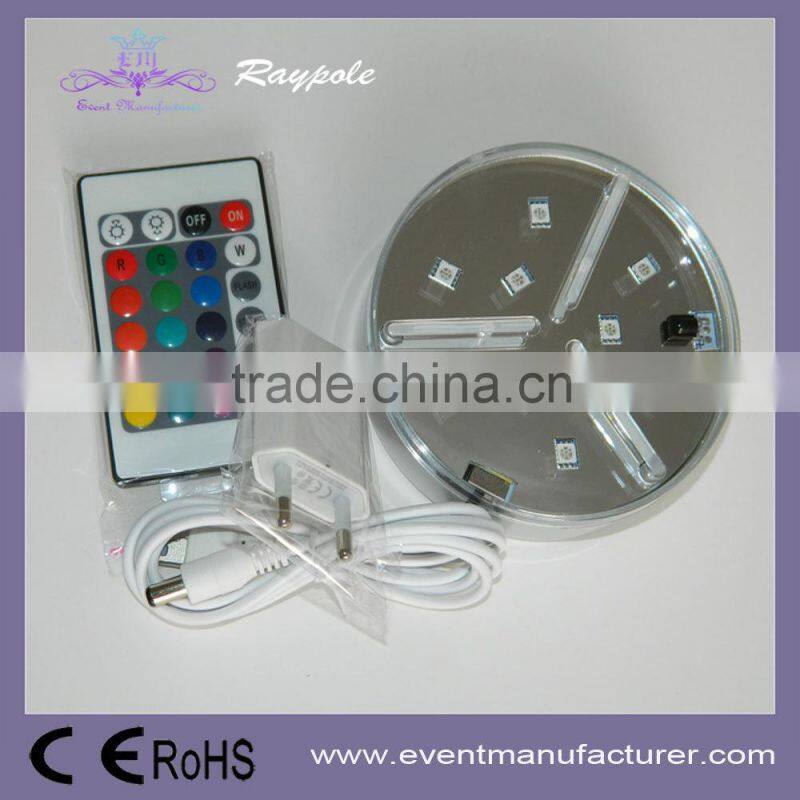 Wedding supplies wine bottle under vase LED centerpiece base 4" glass vase