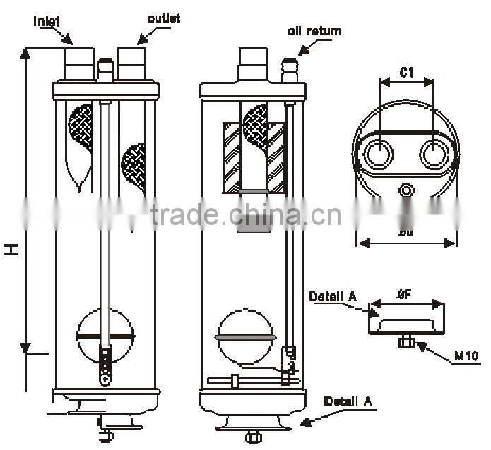 China Sealed And Flange Refrigeration Oil Separator