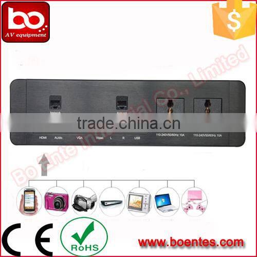 Wall Mounted Silver Hotel Media Hub Socket/Hotel Media Jack with Audio/Video/HDMI/VGA