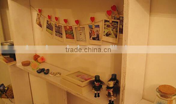 Photo deco Paper frame + Wooden clothespin + Deco string Set_3x5 inch post