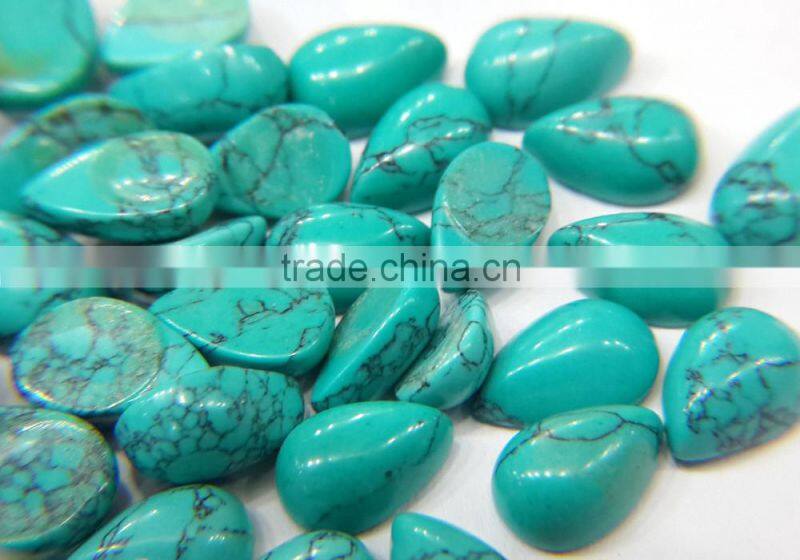 7*5mm Loose Turquoise Pear Lot Cabochon For Setting Opaque Semi Precious Stone
