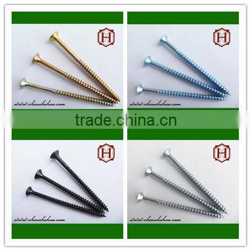 Carbon steel countersunk head yellow coated chipboard screw