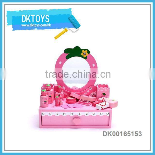 Cute Furniture Toy Wooden Play Dresser Toy With Mirror