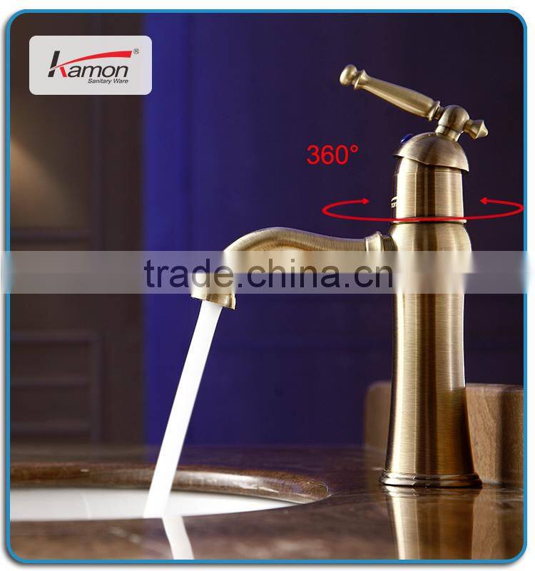 3 Hole Antique Brass Bathroom Tap