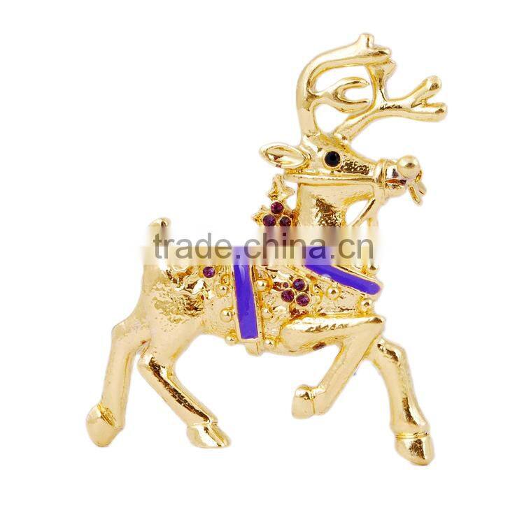 Colorful Fashion Christmas Deer Brooch Alloy rhinestone brooch Jewellery