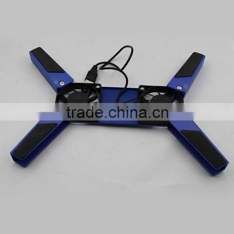 super slim mini foldable notebook cooler pad with 2 fans