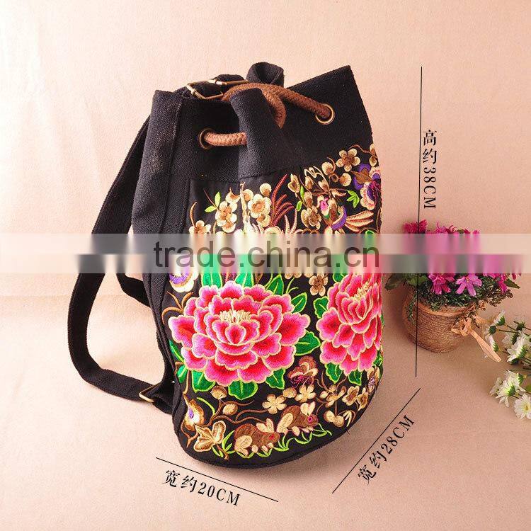 China women backpack fashion design ethnic embroidery school backpack bags for girls