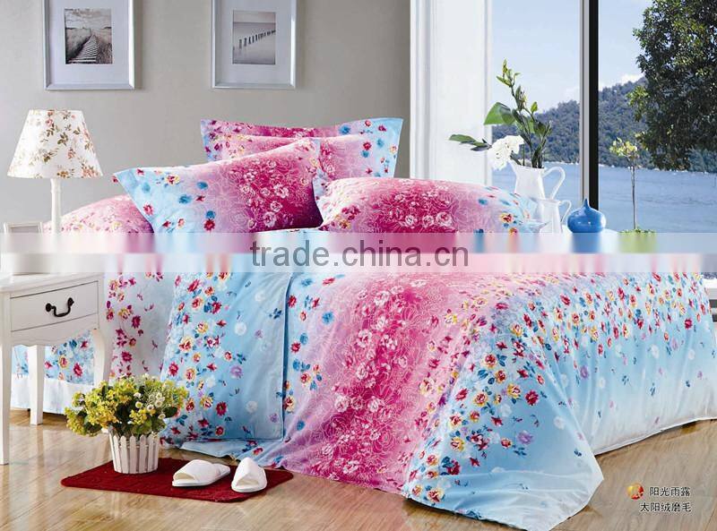 Hot sale cotton bed sheet quilt bedding sets reactive printed floral design soft and comfortable