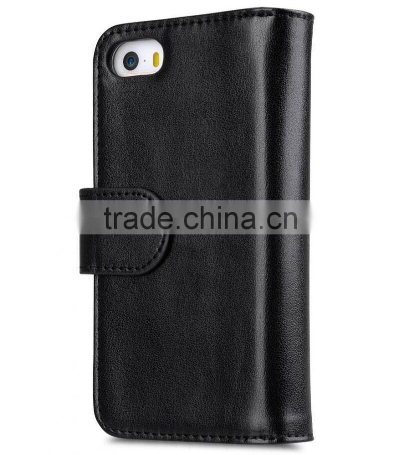Popular Mobile Phone Case Wallet Plus PU Leather Case for Apple iPhone 5s / 5 / SE