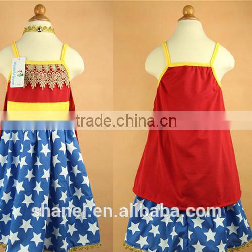 2015 New arrival Wonder Woman cosplay costumes shoulder-straps