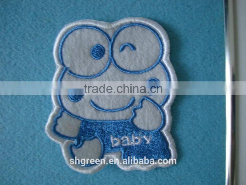 Lovely full embroidery letters tag with back adhesive