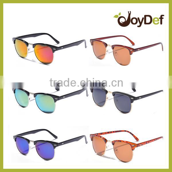 metal master sunglasses, round frames sunglasses mirror lens half metal sunglasses