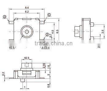 FTMHF07 smt 6mm 4pin double action tact switch