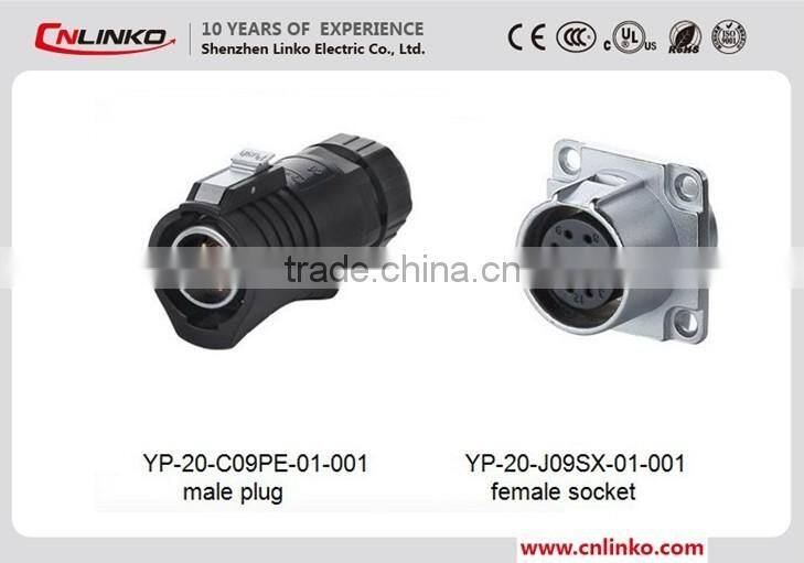 IP67 Waterproof Welding Plug and Sockets Connector PIN Connector 9, for Audio Amplifier Connector