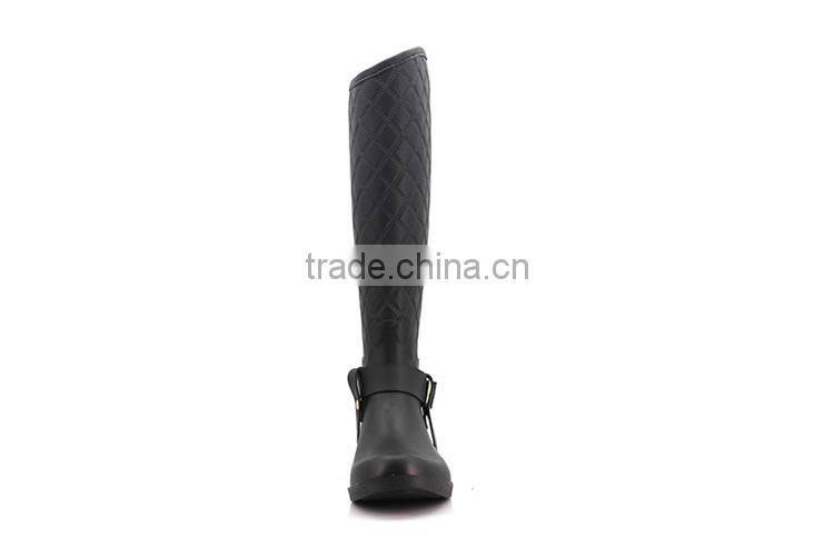 2016 Newest Customised designs Rubber Waterproof girls sex black knee boots