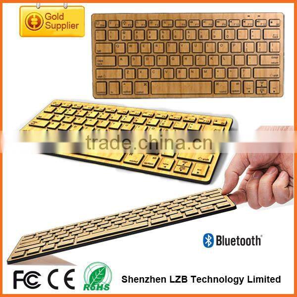 Wood keyboard, bamboo bluetooth keyboard for iphone/ipad/tablet