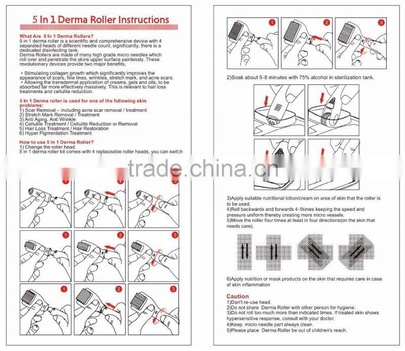(5 in 1 Ostar dermaroller) Fine medical titanium 5 in 1 dermaroller microneedle roller