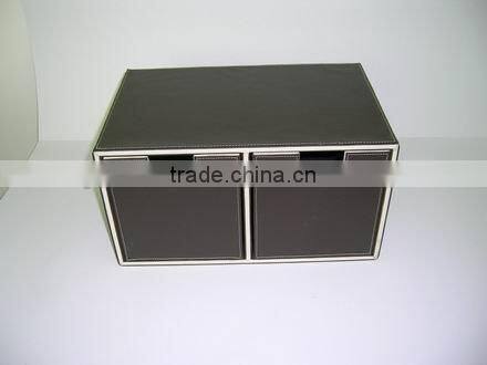 Custome design Good quality pu leather Storage box with lid
