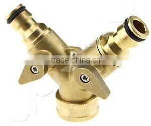 3/4 Two Way Double Garden Tap Connector Adaptor Solid Brass