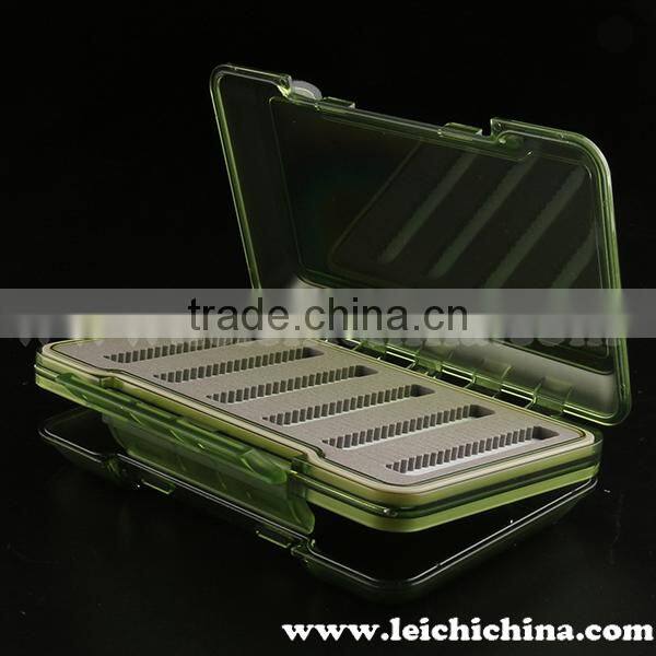 Clear lid waterproof plastic fly box