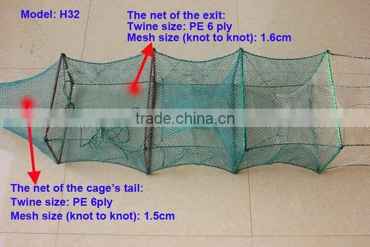 32 sections mesh strech 1.5cm Crab Pot for fishing in deep sea, shallow sea