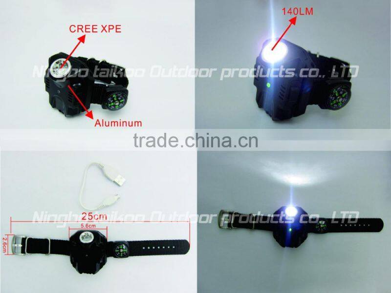 strong power torch light watch for night sport