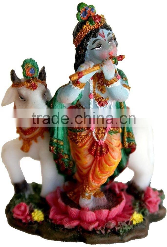 Custom Resin Beautiful Lord Krishna Indian God Idol