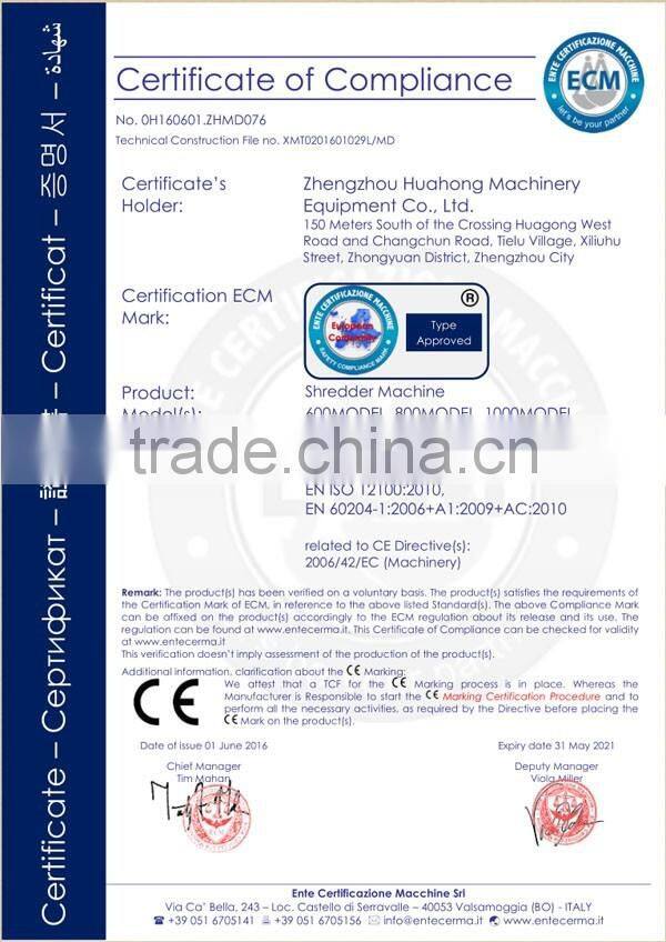 New design shredder machine, waste plastic shredder for sale with CE