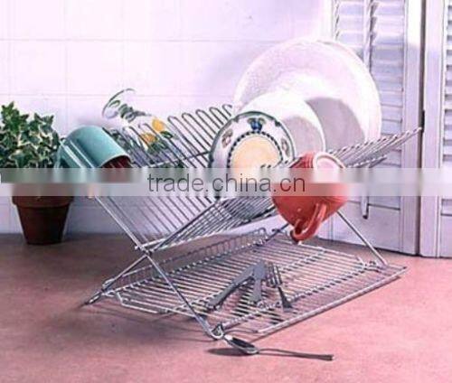 Folding Dish Rack-Steel-Double Cup Capacity Stand