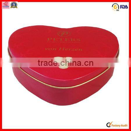 metal chocolate heart-shaped tin box