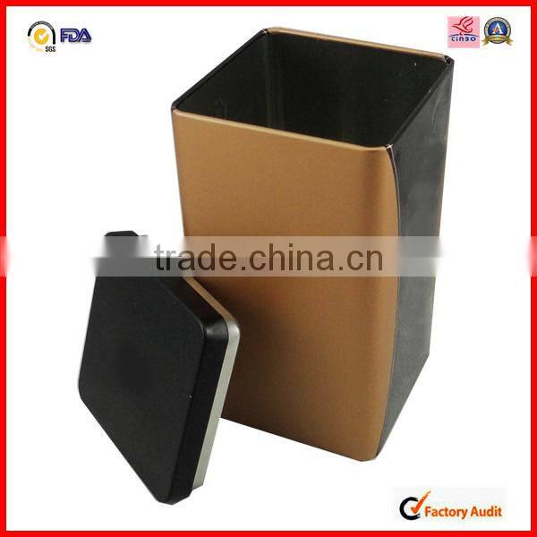 empty tall colored metal customed square tin box for wine