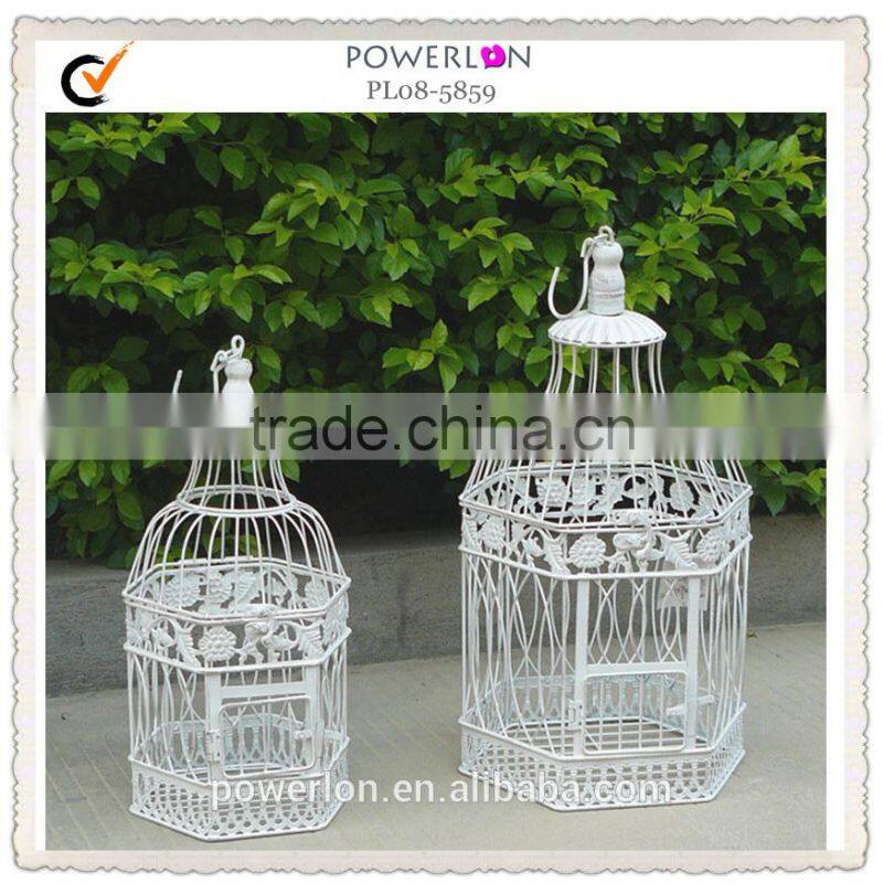 cream white iron bird cage decorative