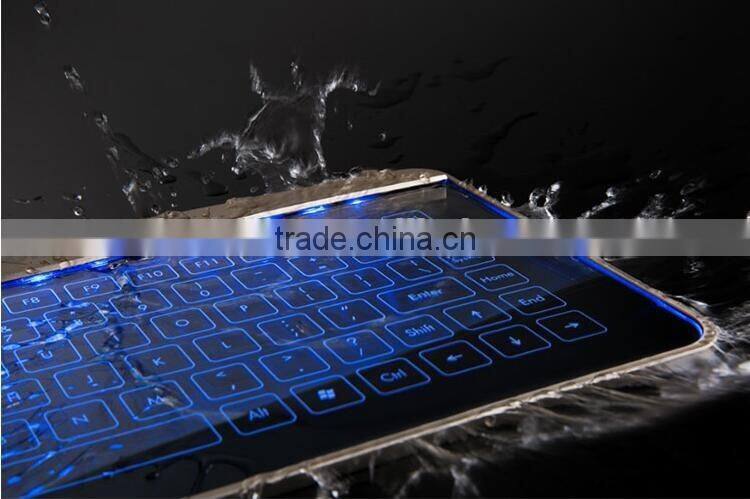 Newest Fashion Glass Touch LED Backlit Universal Wired Keyboard Transparent Glass LED Touch Keyboard