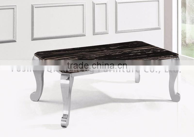 hot sale coffee table with silver stainless steel legs