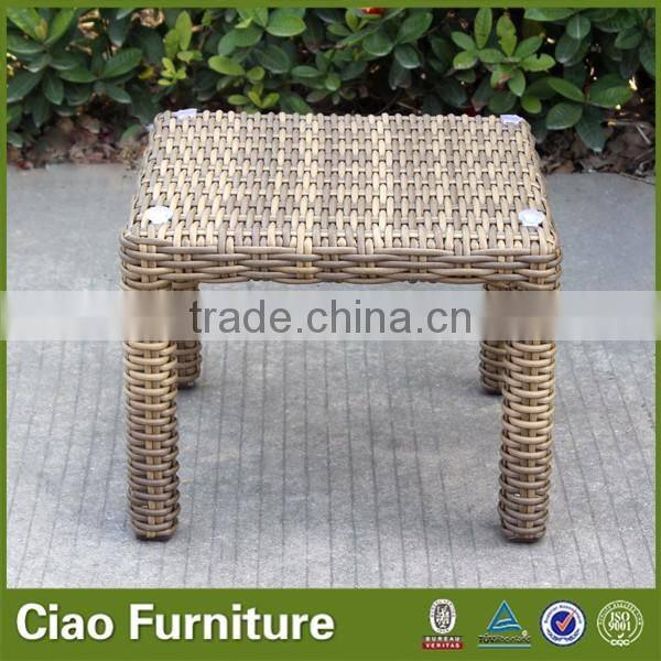 Outdoor rattan coffee table / lounge side table with glass