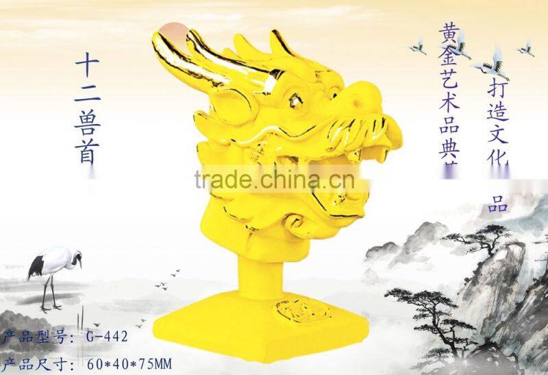 24k gold plated Chinese zodiac Rabbit Head